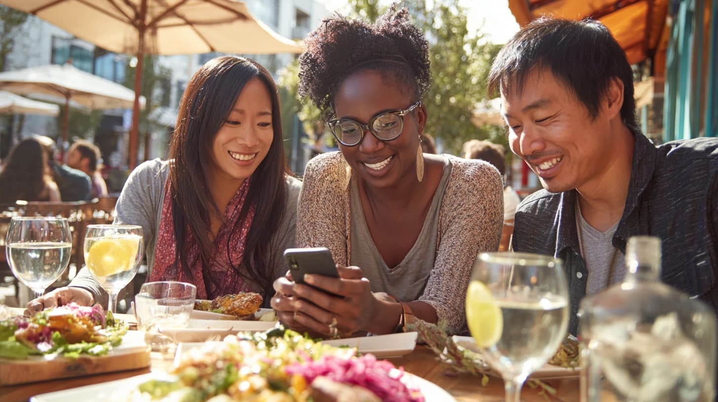 Friends viewing the GLP-1 Assist app together